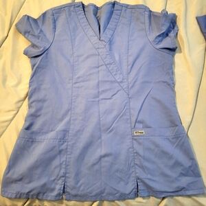Greys Anatomy scrub top LG ceil blue